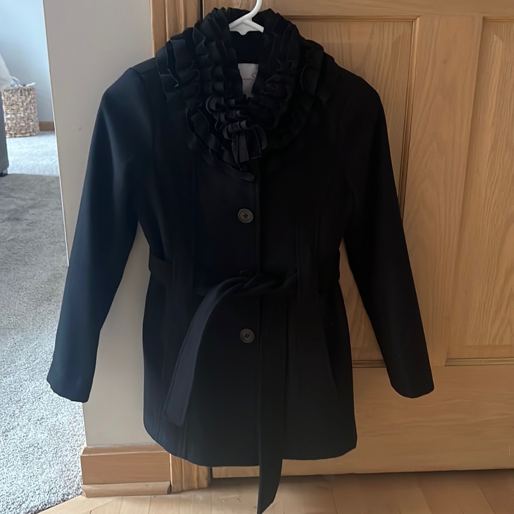 Girls, Jessica Simpson black dress coat size medium
